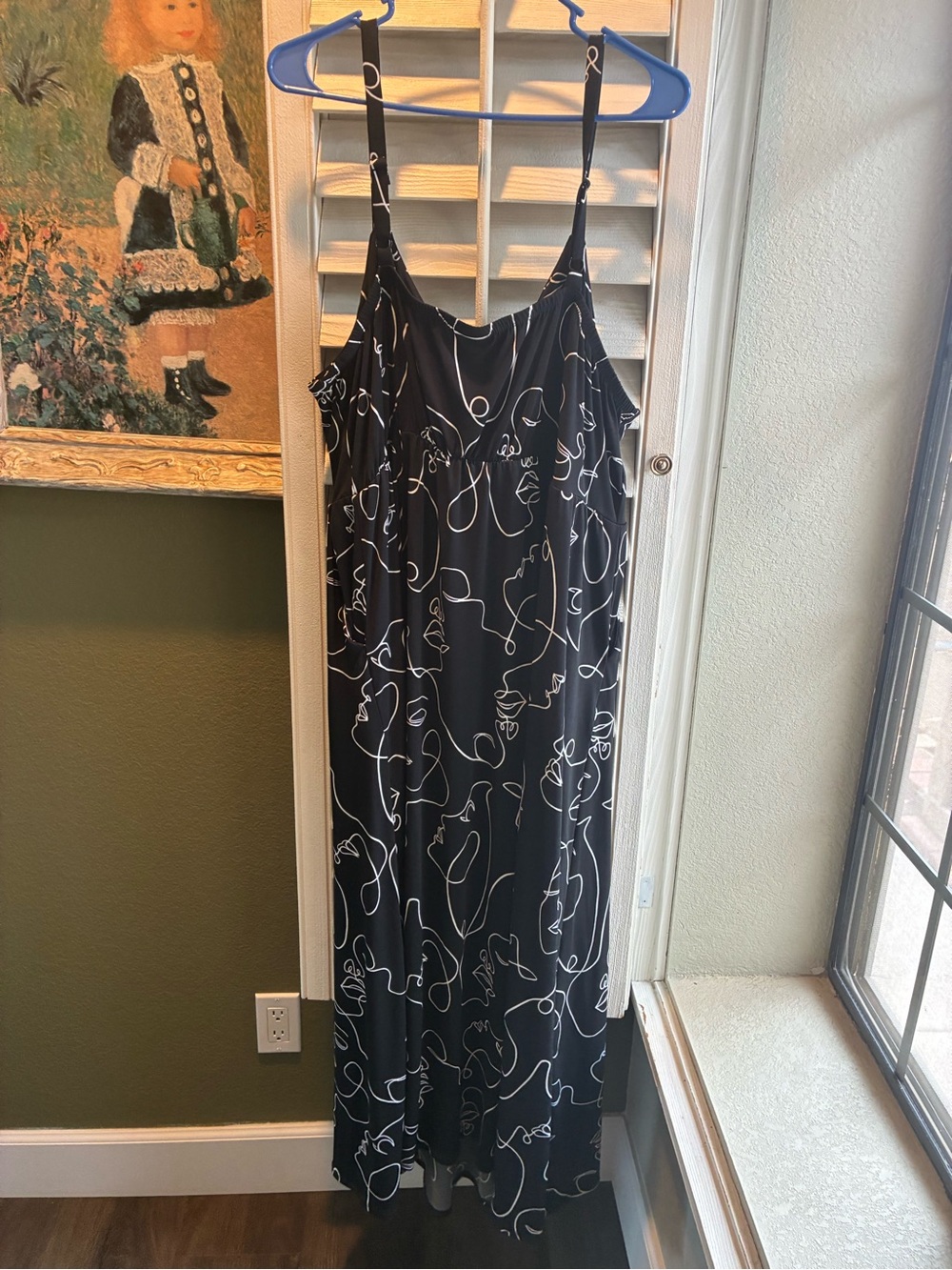 torrid Black Maxi Dress with White Abstract Line Faces - Picture 8 of 11
